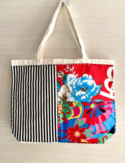 Durable Handcrafted Fabric Tote Bag for Shopping and Travel