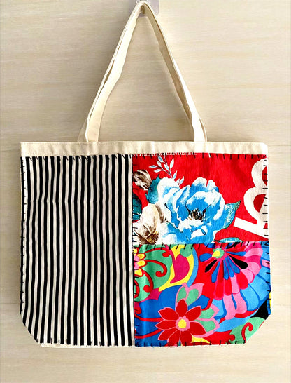 Custom Large Capacity Canvas Tote Bag for School and Office