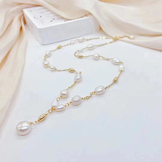 Handcrafted Pearl Necklace woyaza
