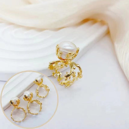 Handcrafted Pearl Rings woyaza