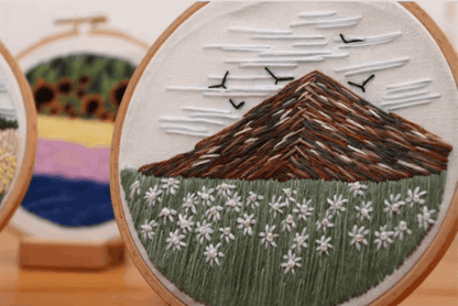 custom scenic embroidery panel for home wall hanging