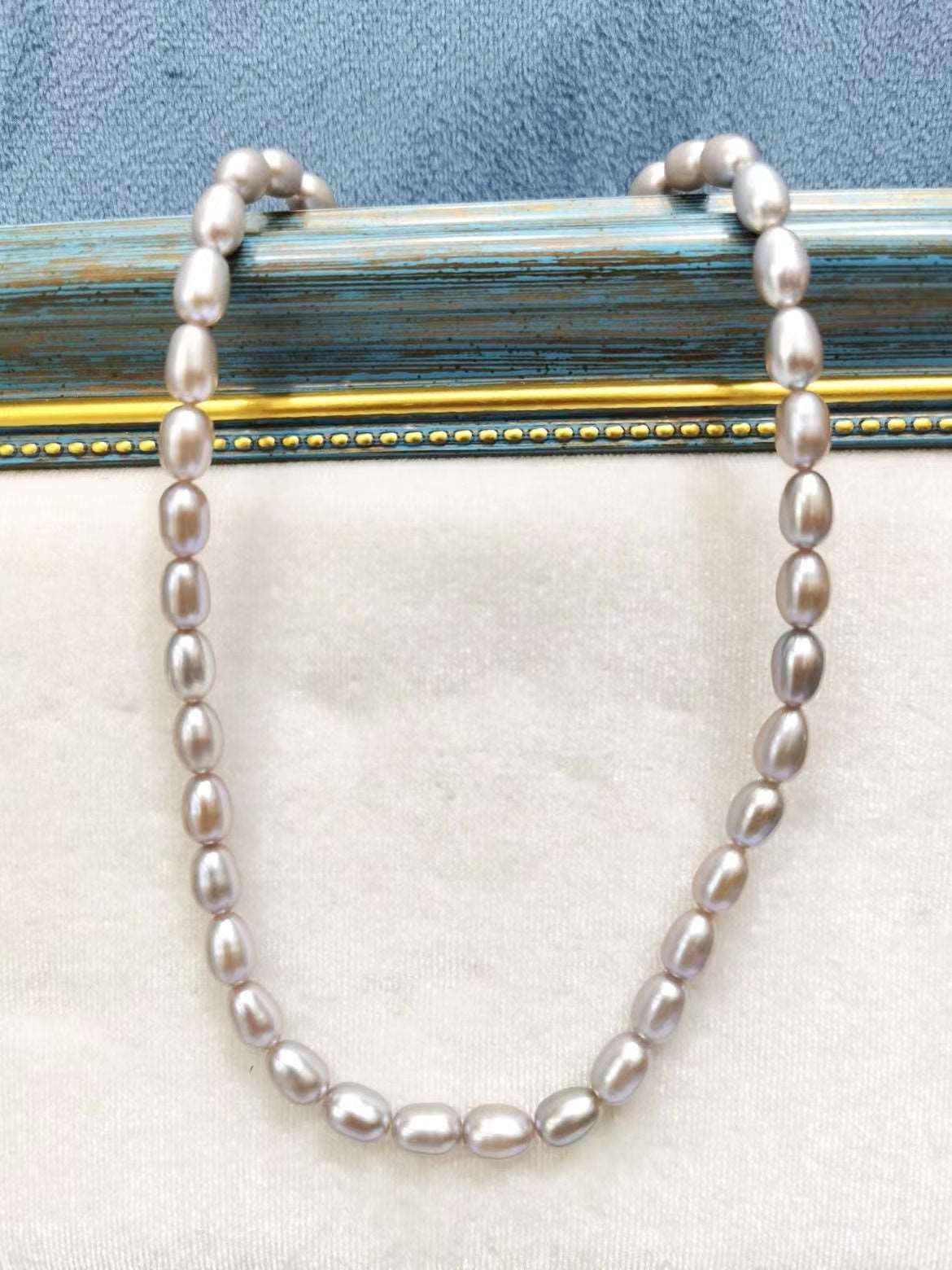 Handmade Grey Natural Pearl Necklace woyaza