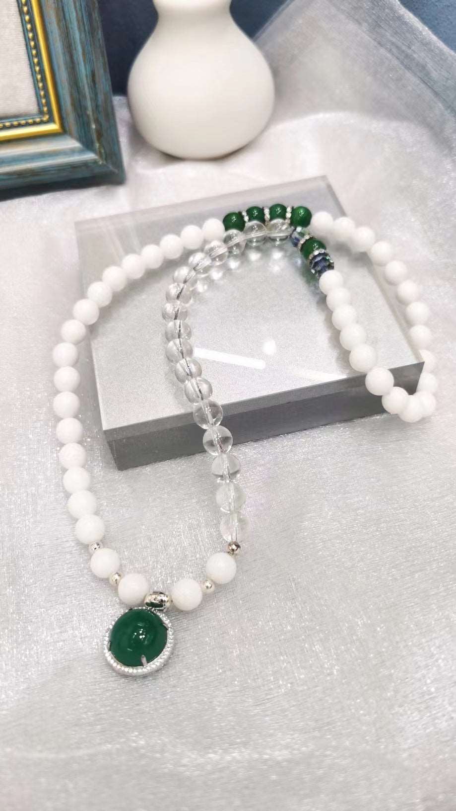 Handmade Jade Pendant Necklace woyaza