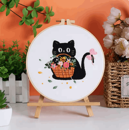 Decorative embroidery patch for DIY embroidery kits and crafts
