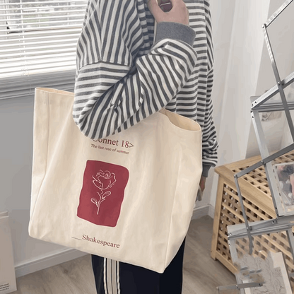 Heavy Duty Cotton Canvas Tote Bag for Shopping and Travel