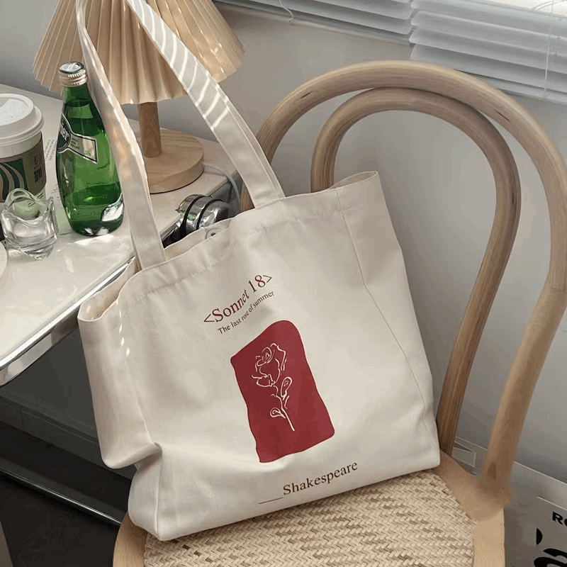 Versatile Cotton Canvas Tote Bag for Shopping, Traveling, and Crafting