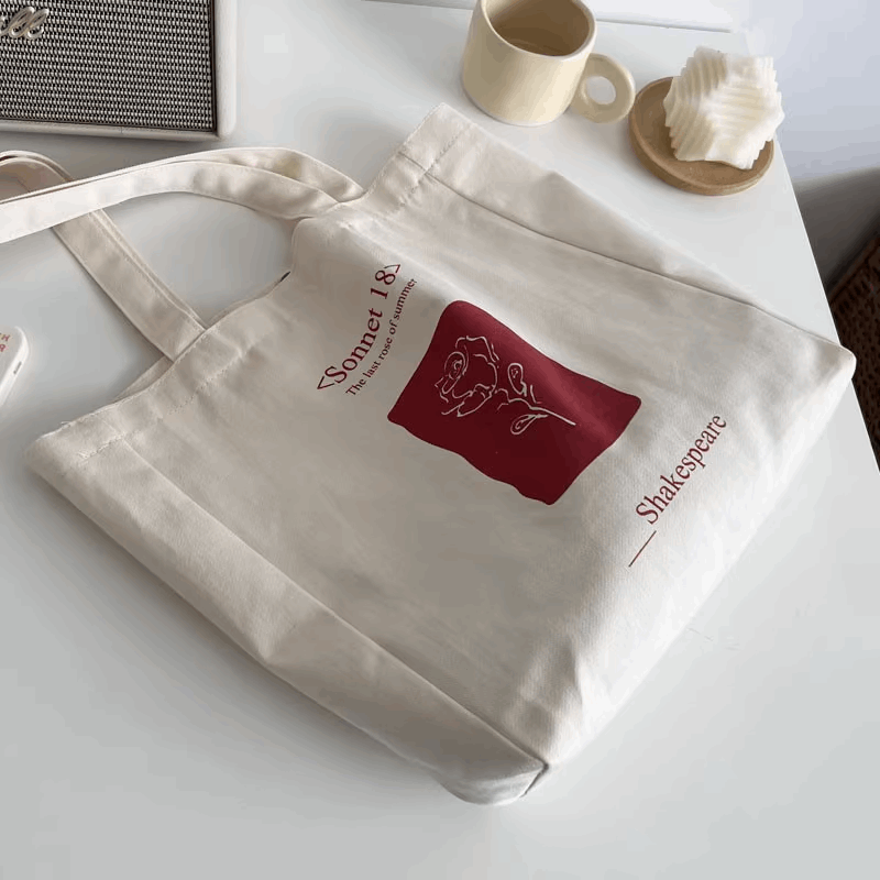 Stylish Cotton Canvas Bag for Embroidery Projects and Daily Shopping