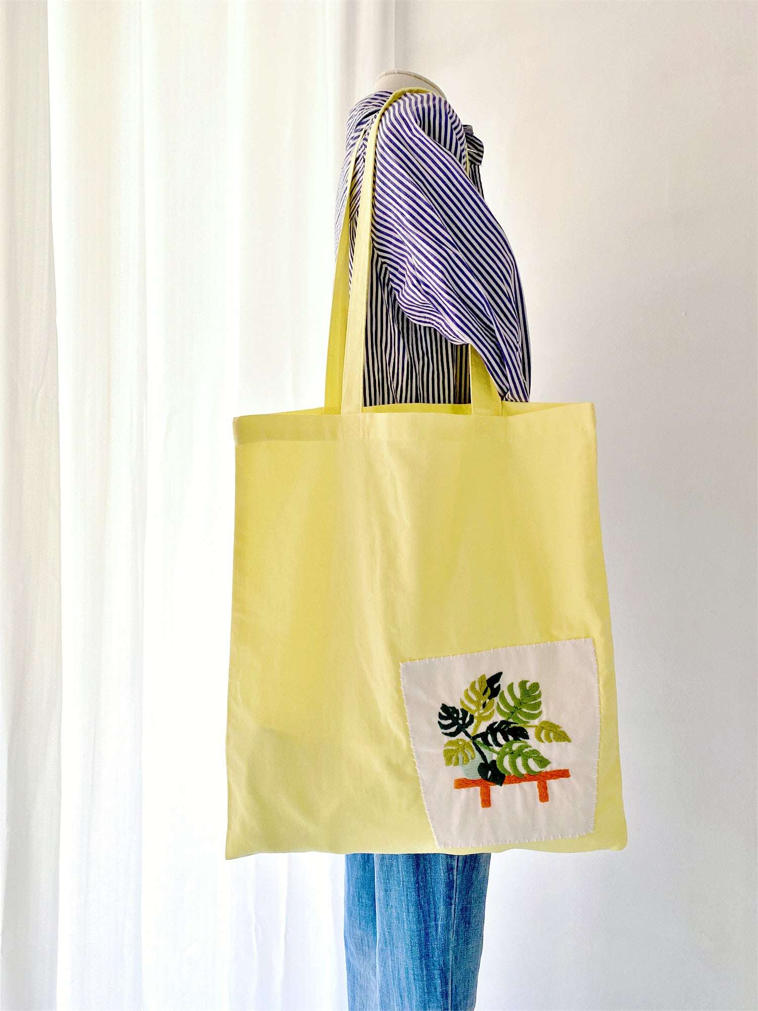 Bohemian Style DIY Embroidery Tote Bag with Personalized Cotton Fabric for Women