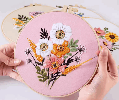 french knot flower embroidery kits for beginners