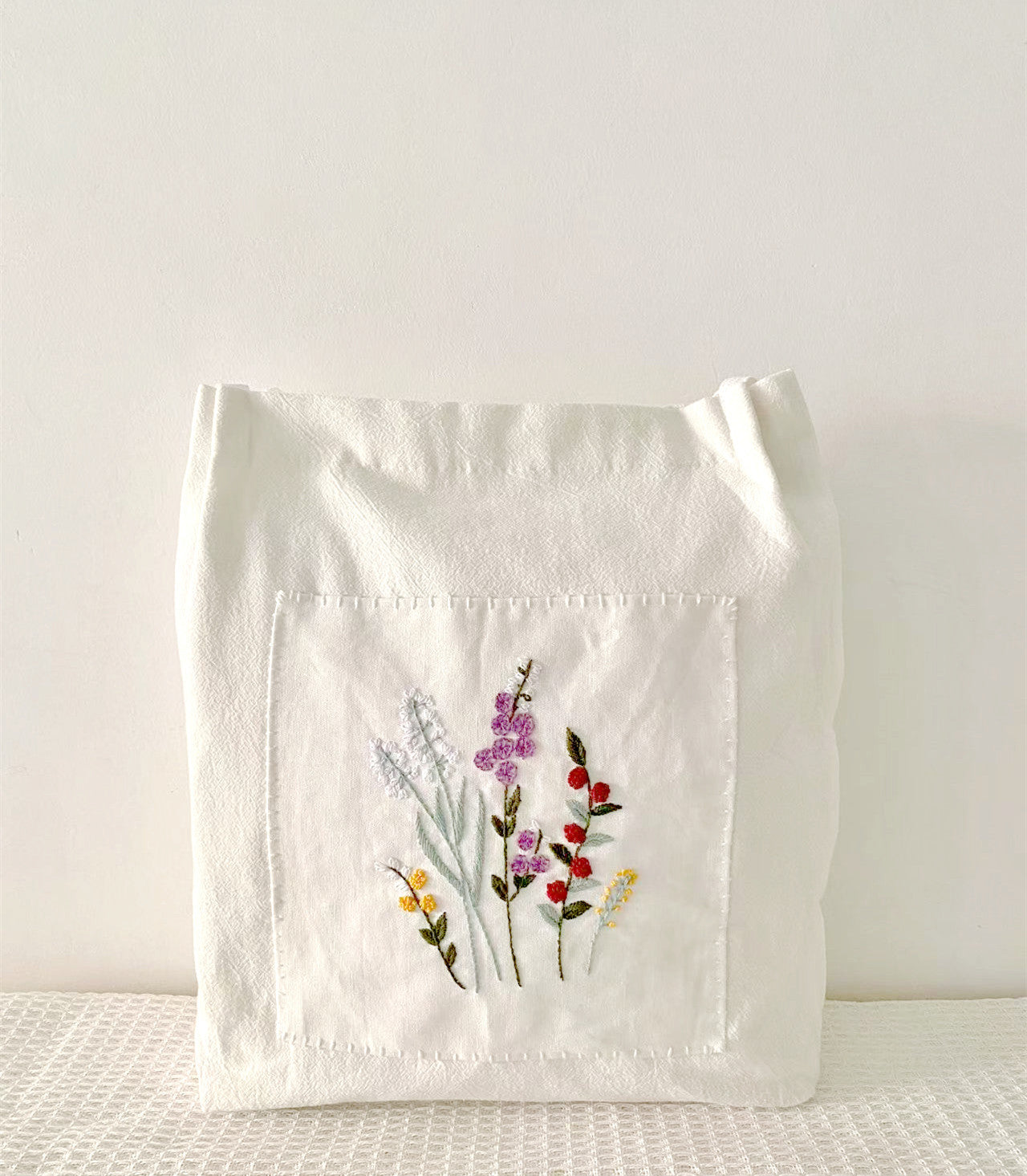 Durable Eco-Friendly DIY Handmade Embroidery Canvas Tote Bag for Shopping