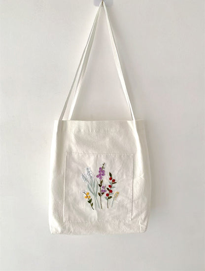 DIY Embroidered Cotton Linen Shoulder Bag for Eco-Friendly Fashion