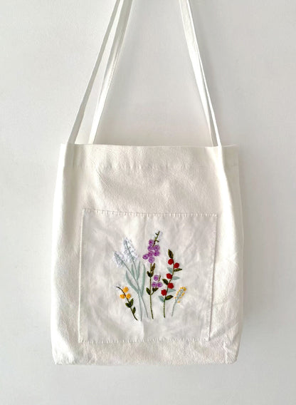 DIY Embroidered Eco-Friendly Cotton Shoulder Bags