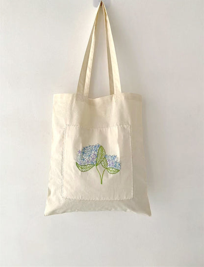 Lightweight DIY Tote Bag with Unique Hand-Embroidery Patterns