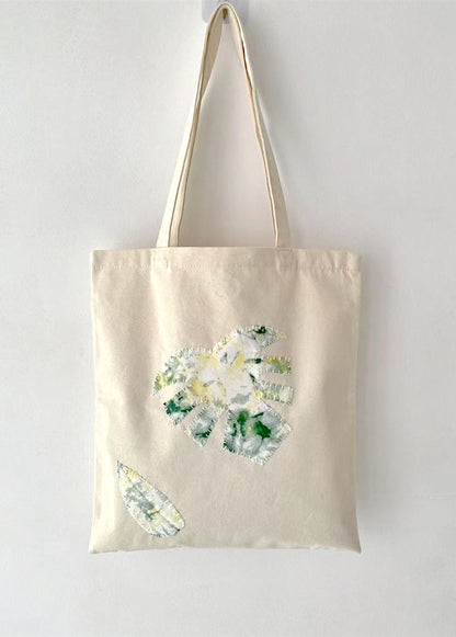 Customizable Large Canvas Tote Bag with Eco-Friendly Patchwork Design