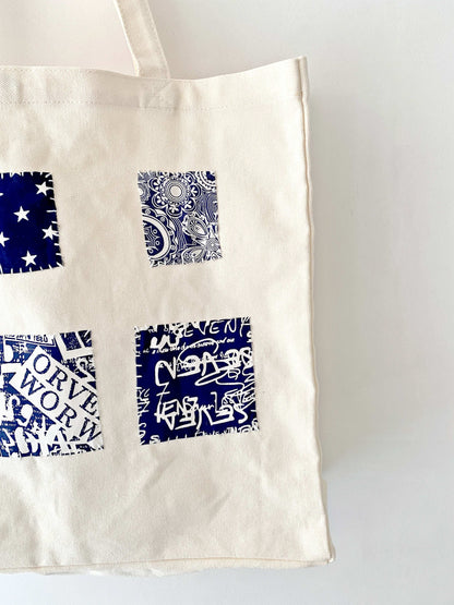 Artistic Handmade Canvas Bag With Custom Patchwork