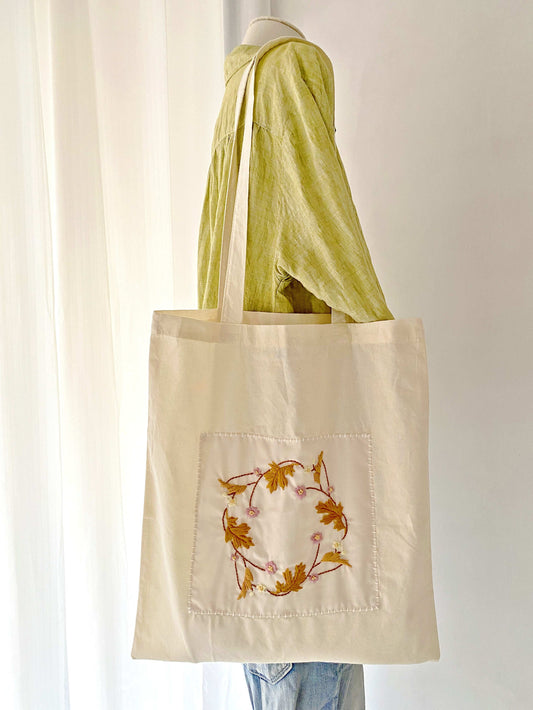Custom Handmade DIY Embroidered Cotton Tote Bag For Nature Loving Travelers