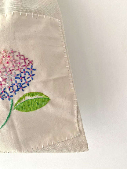 Personalized Hand-Embroidered Flower Canvas Bag for Daily Activities