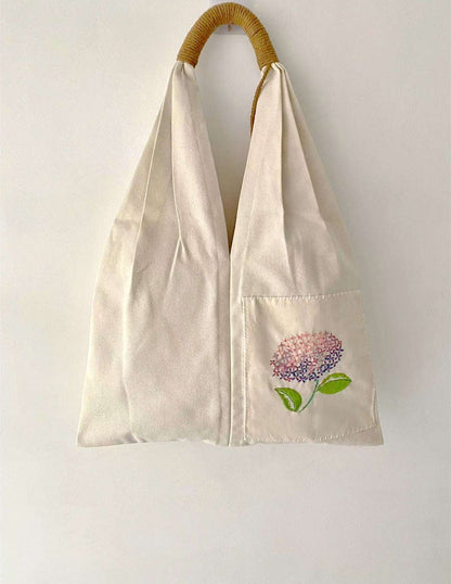 DIY Floral Embroidery Design Tote Bag for Creative Personalization