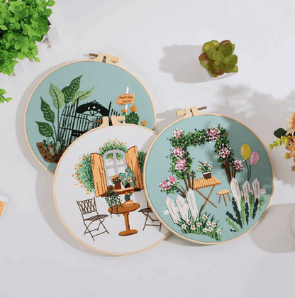 Elegant Handmade Embroidery Hoop Art For Living Room