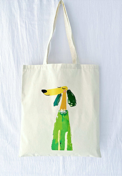 Hand-printed cotton shoulder bag inspired by art and slow fashion.