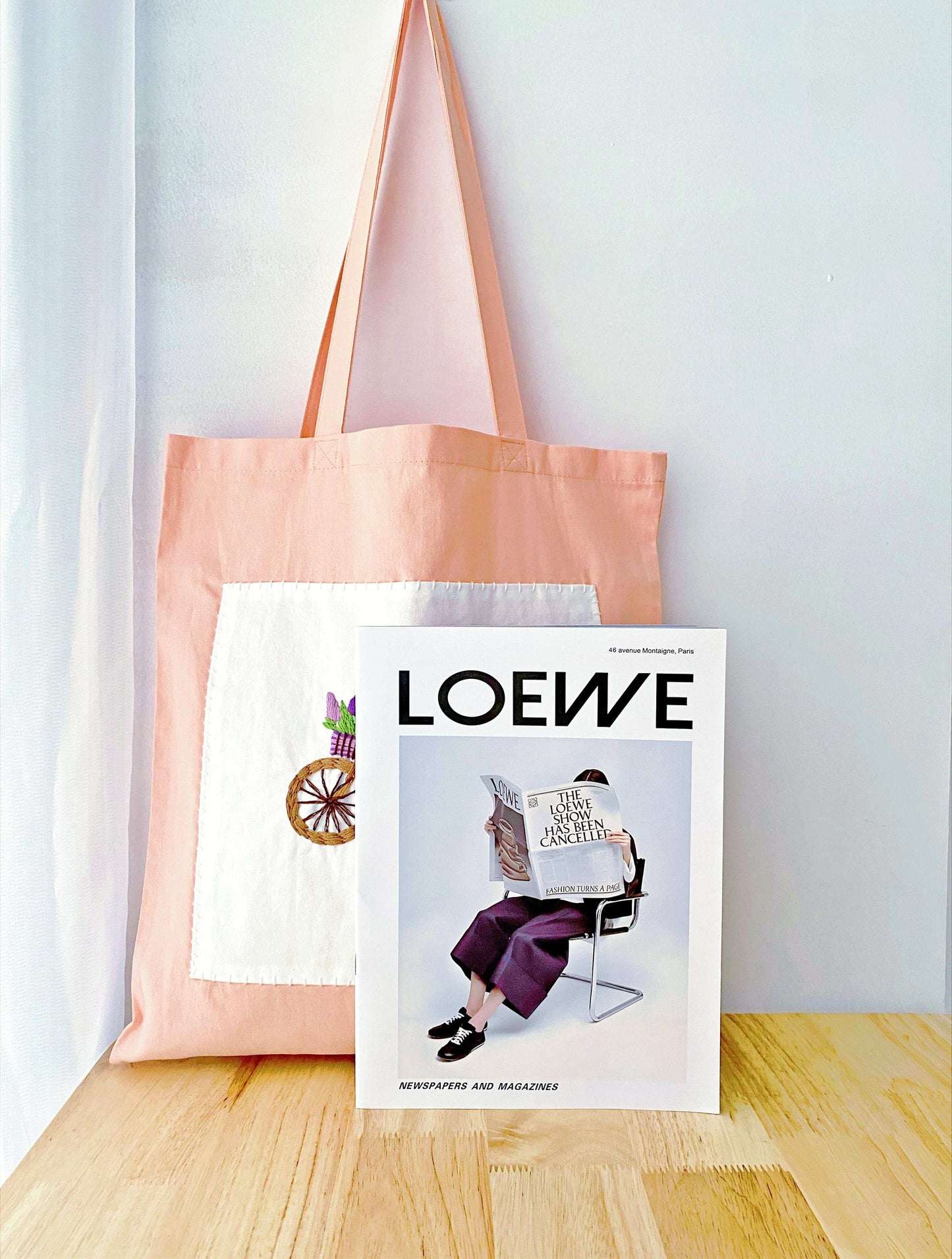 cotton tote with delicate hand embroidery for spring gifting