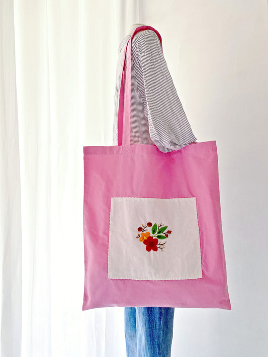 hand embroidered floral tote for casual stylish outfits