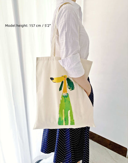 soft cotton handbag with creative dog design