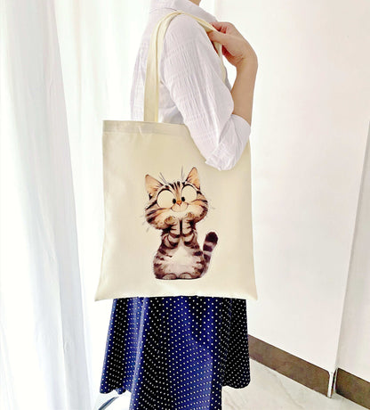 cat illustration eco tote for women who love slow living