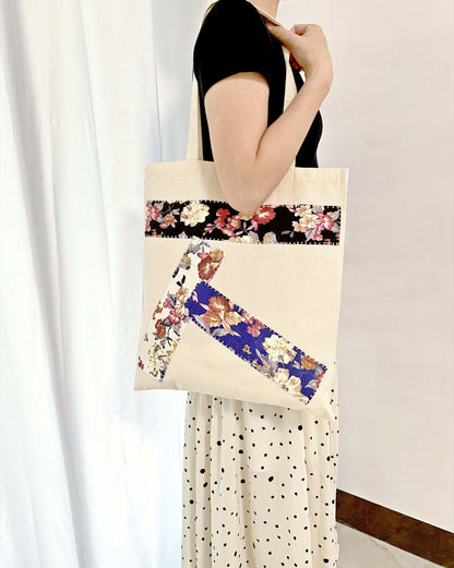 Neutral tone tote with artisanal details