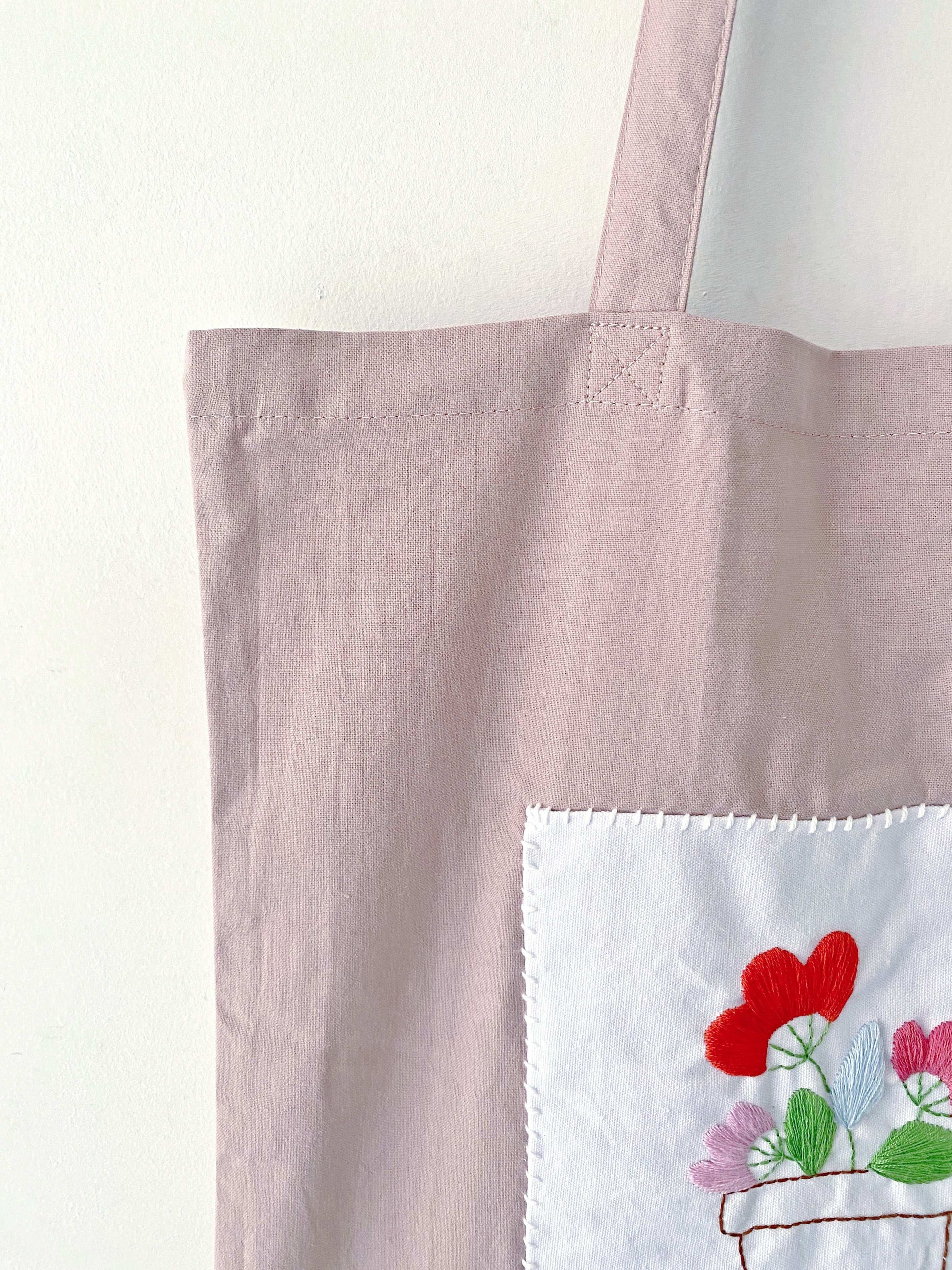 handmade style embroidered tote for gifting occasions