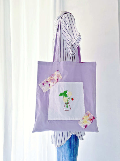 artistic embroidered tote for slow living and creative lifestyles
