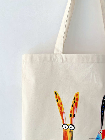 Hand-printed eco bag designed for mindful shoppers who value simplicity.