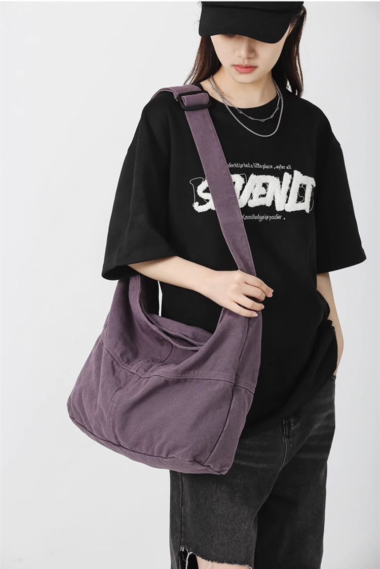 Durable Eco-Friendly Canvas Shoulder Bag For Men And Women With DIY Stitching Designs