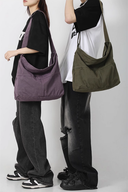 Eco-Friendly Canvas Shoulder Bag For Travel And Daily Use With DIY Craft Options