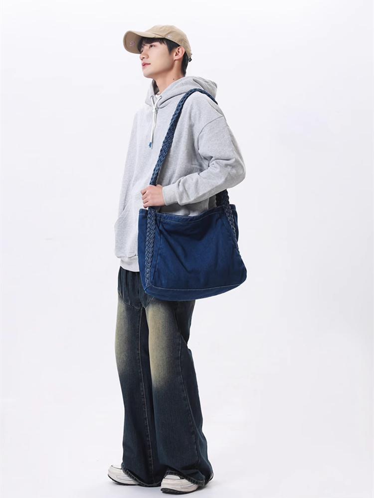 Versatile Denim Sling Bag Designed For Shopping, Travel, And DIY Crafting