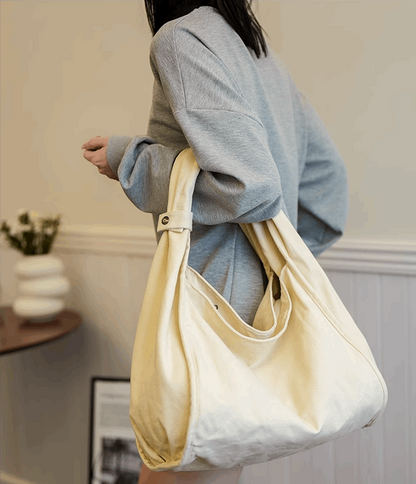 Sturdy Eco-friendly Canvas Shoulder Bag for Shopping and Leisure