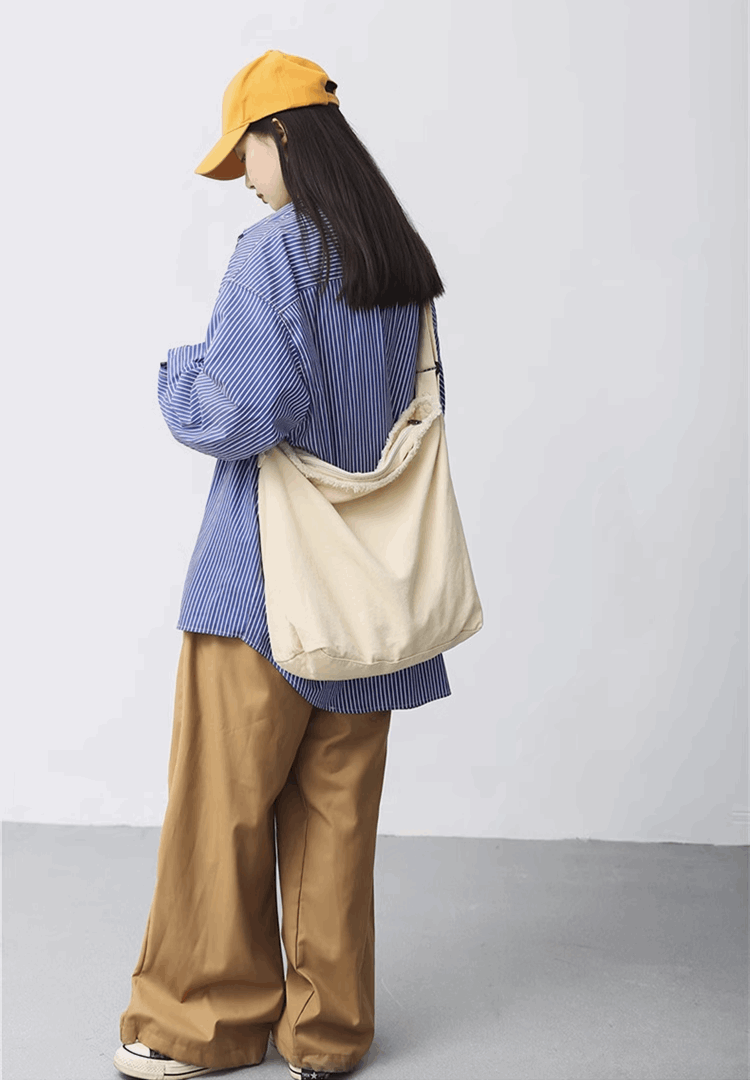 Customizable Embroidery Canvas Shoulder Bag for DIY Sewing Projects and Daily Use