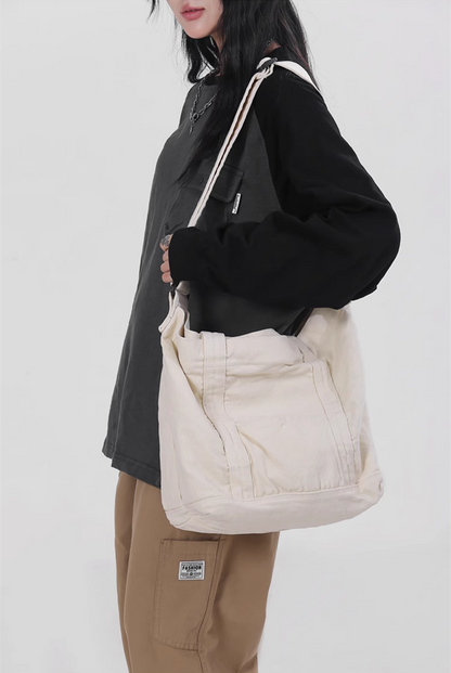 Patchwork Canvas Shoulder Bag