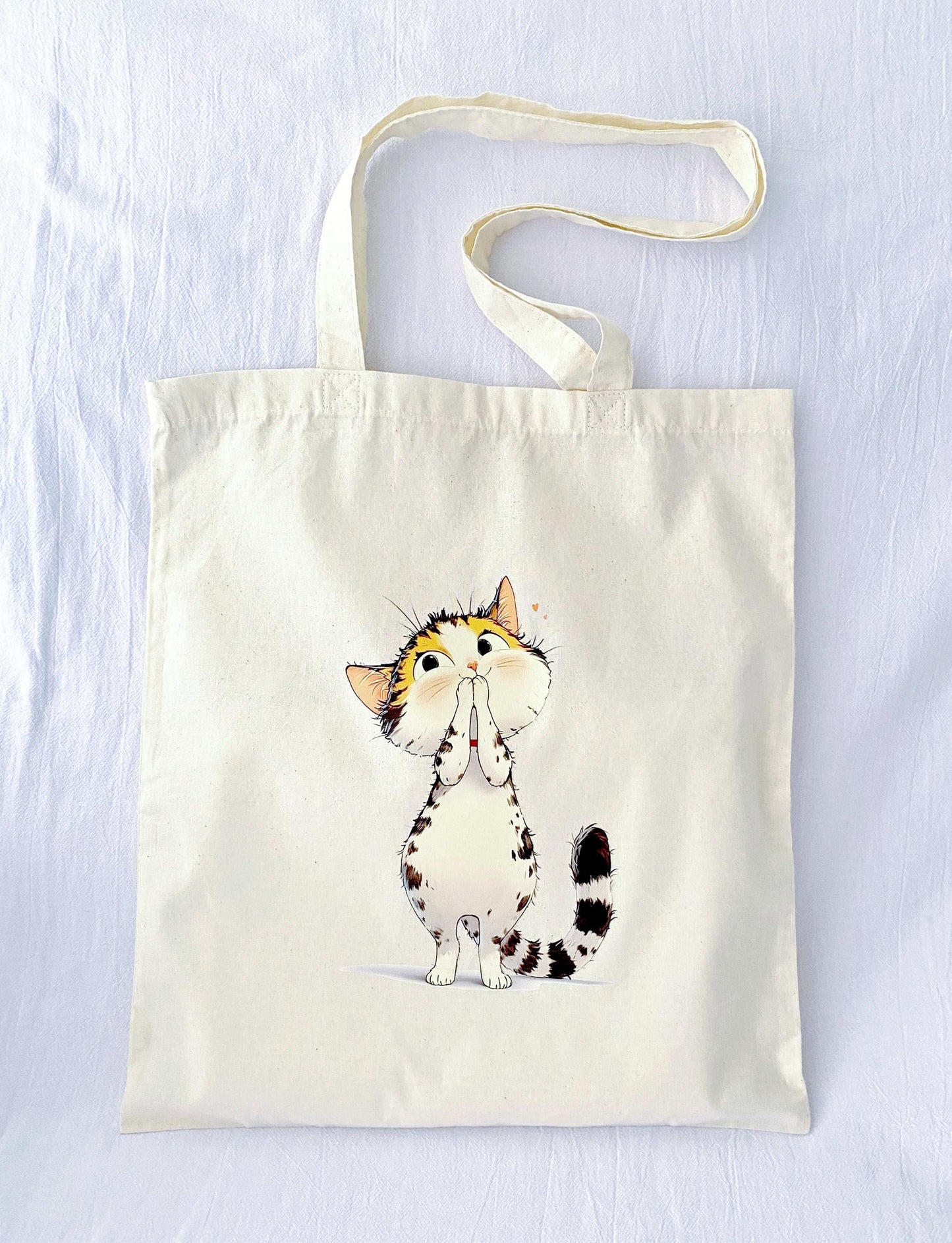 eco-friendly bag with playful feline design for cat enthusiasts