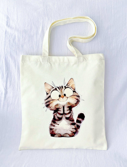stylish minimalist canvas bag for cat lovers