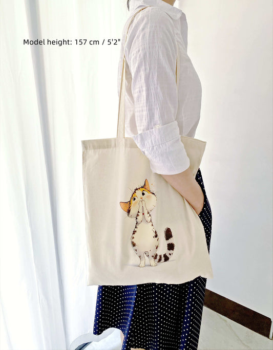 unique gift idea cat-themed cotton bag for her