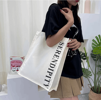 Eco-Friendly Canvas Shopping Bag With Patchwork Design For DIY Crafts