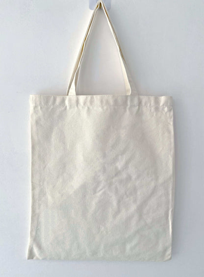 patchwork canvas tote as a subtle nod to handmade craft