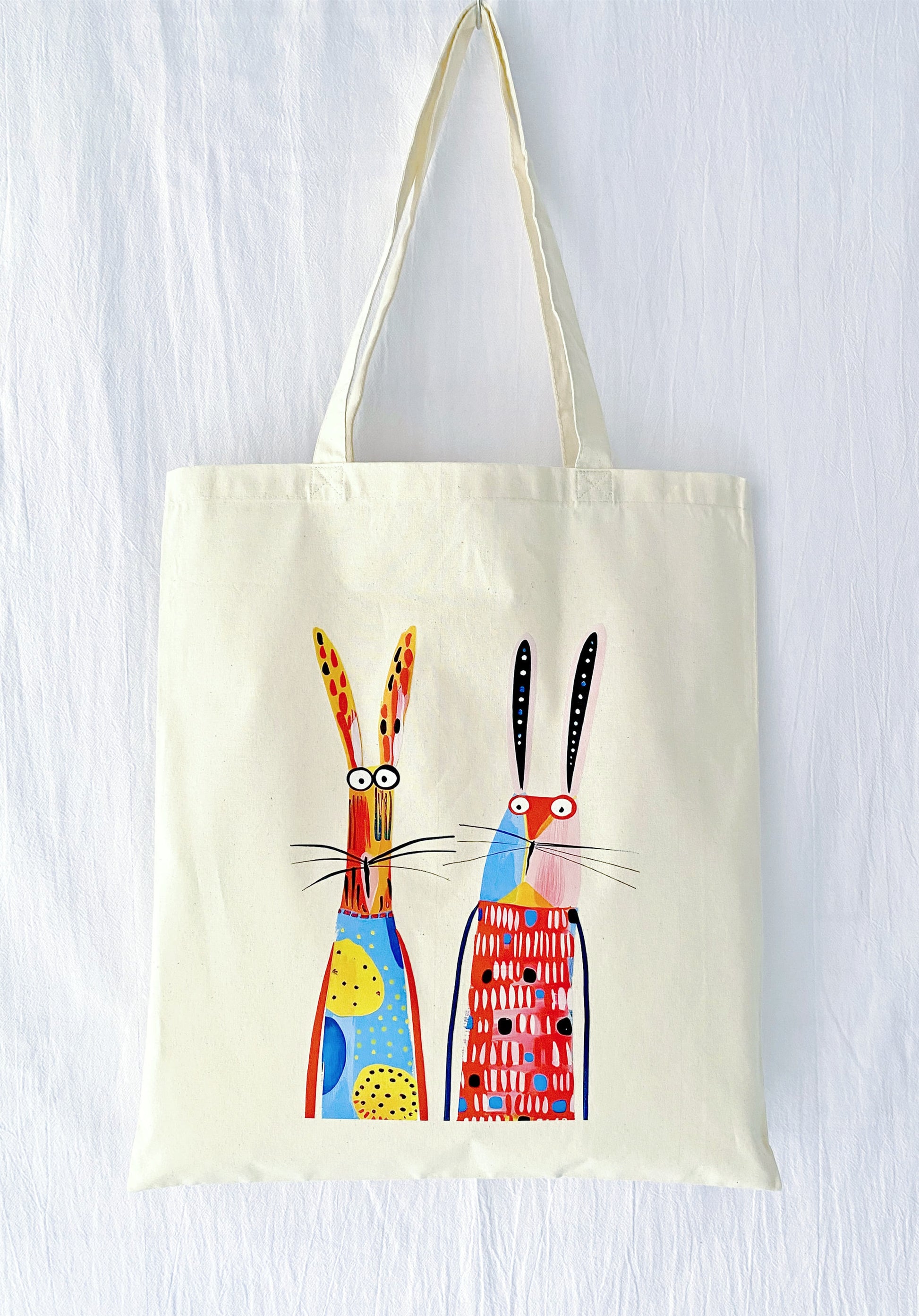 lightweight soft cotton shoulder bag with cute rabbit design
