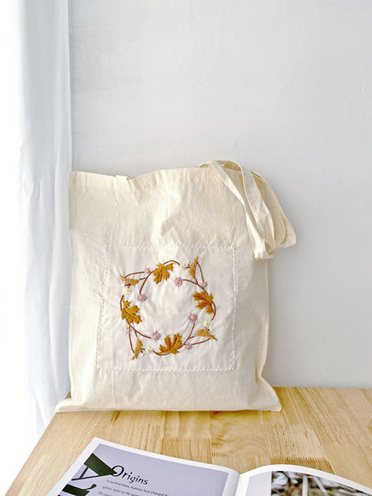 floral embroidered cotton shoulder bag perfect for daily use