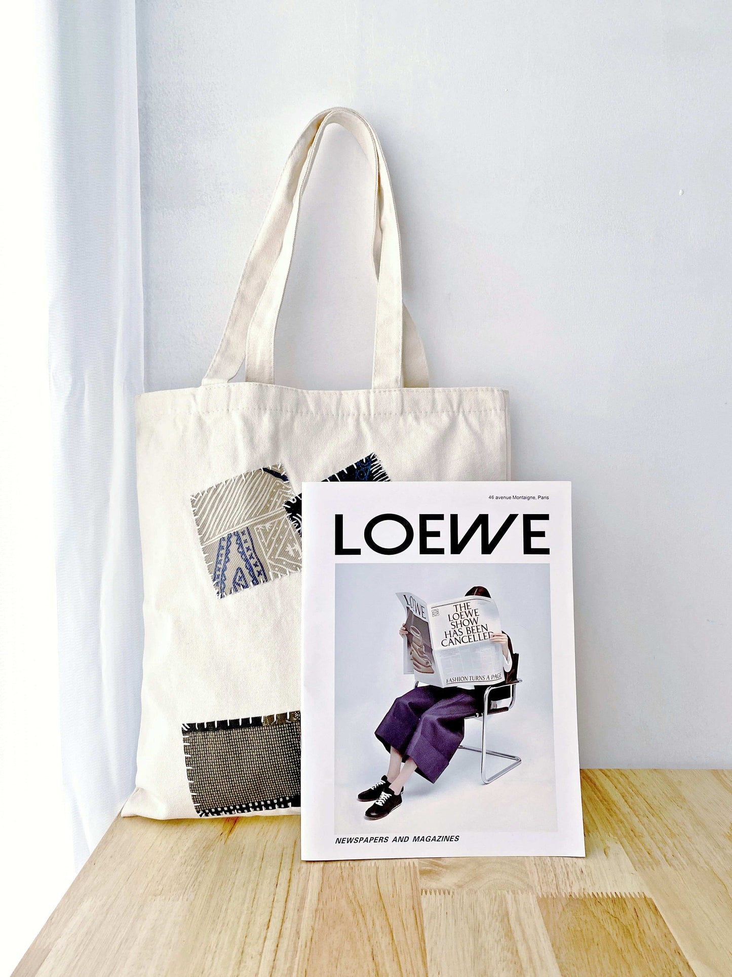 durable handmade-look cotton canvas tote for creative professionals