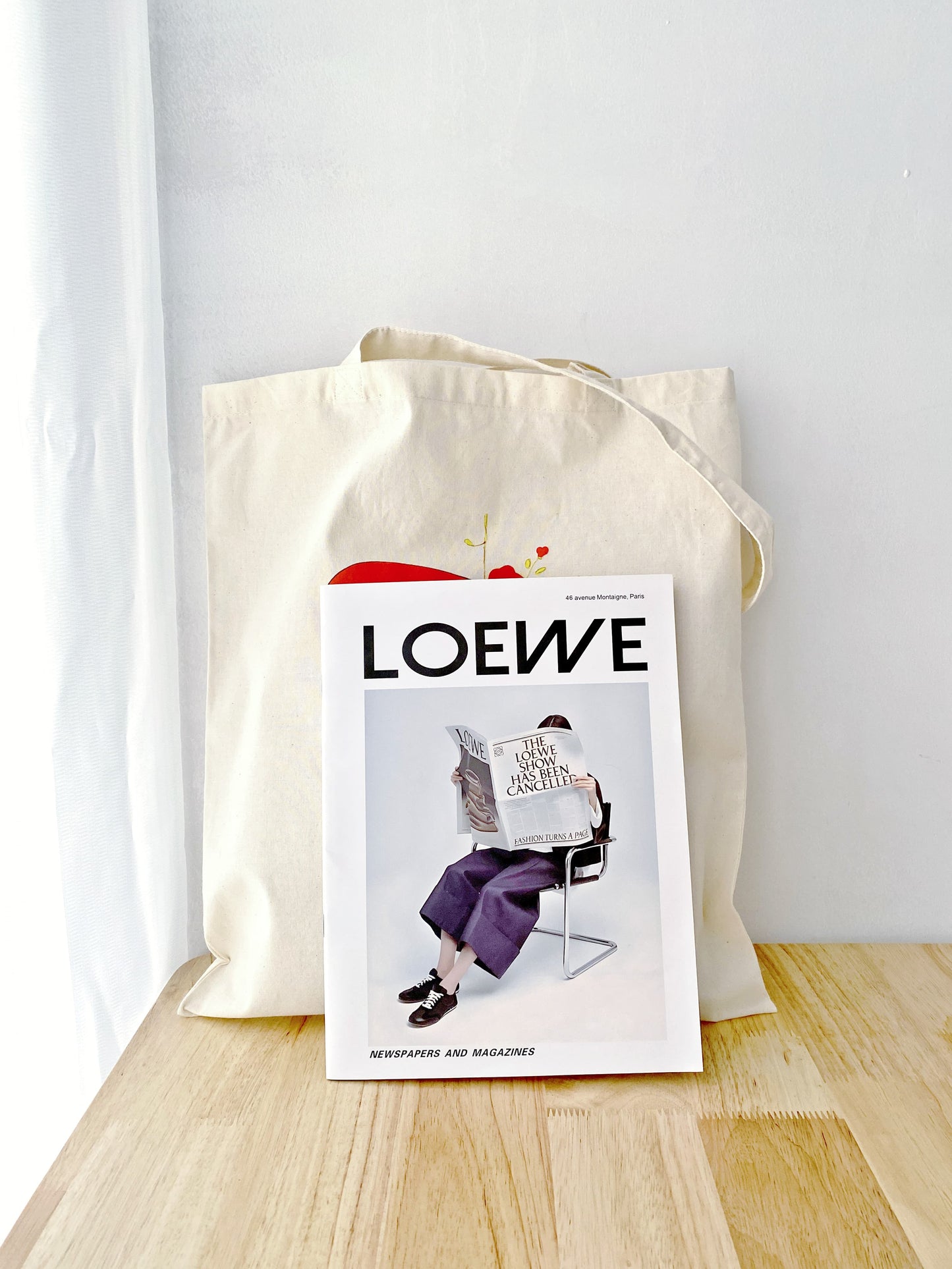 sustainable cotton tote with unique artistic design