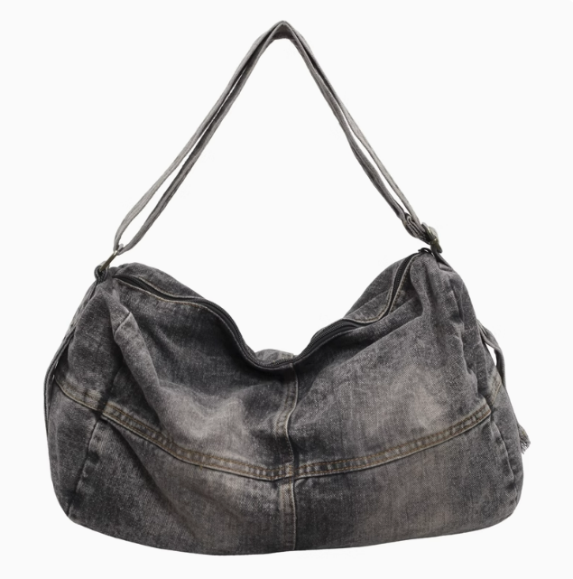 Large Denim Crossbody Bag