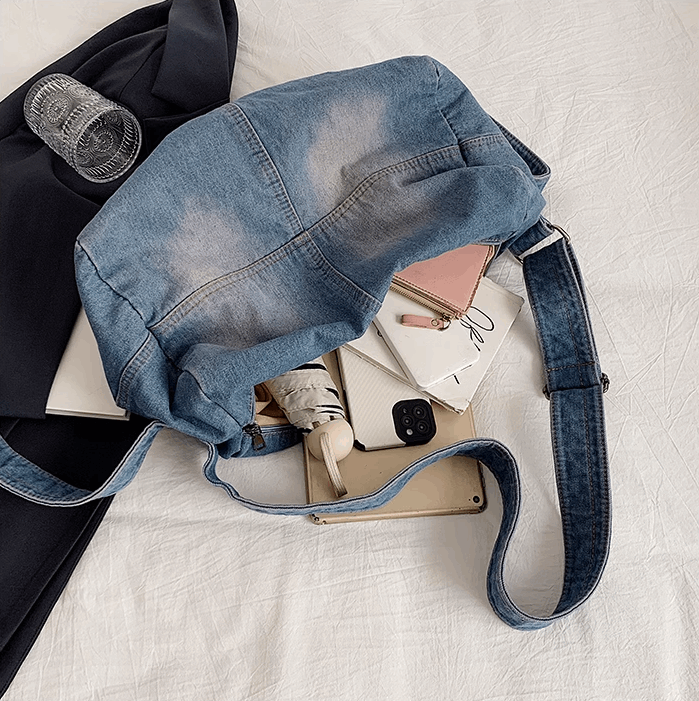 Quilting Denim Crossbody Bag for Women