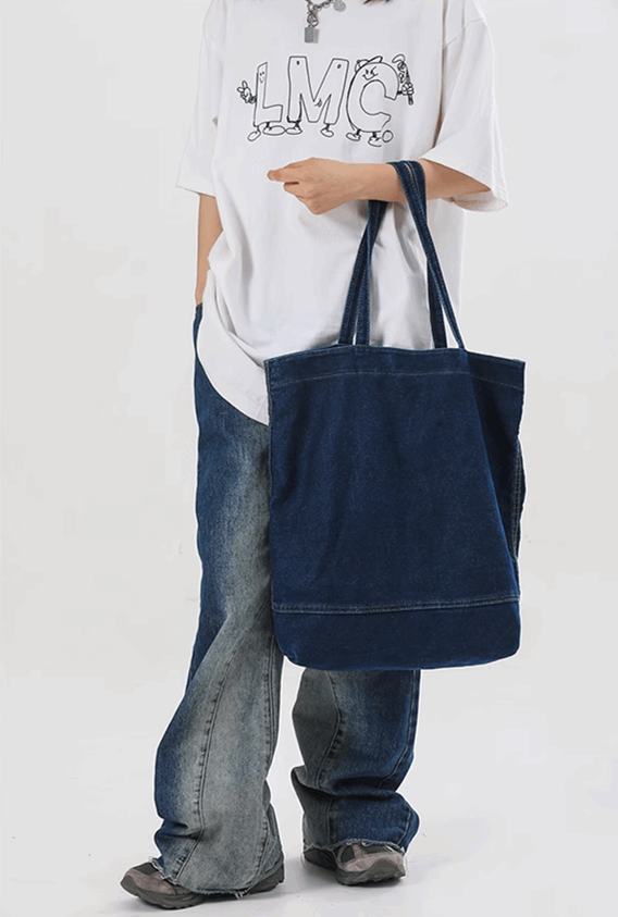 Denim Shopping Tote